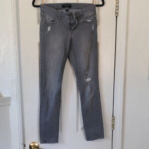 Banana Republic Gray Skinny Jeans with Distressed Look